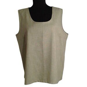 Tanner Street Size 18 Tank Top Green Sleeveless Lagenlook Casual Wear Layering